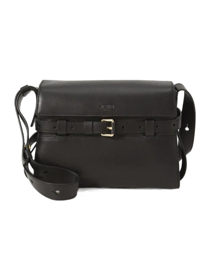 Moschino Flap Shoulder Bag In Black