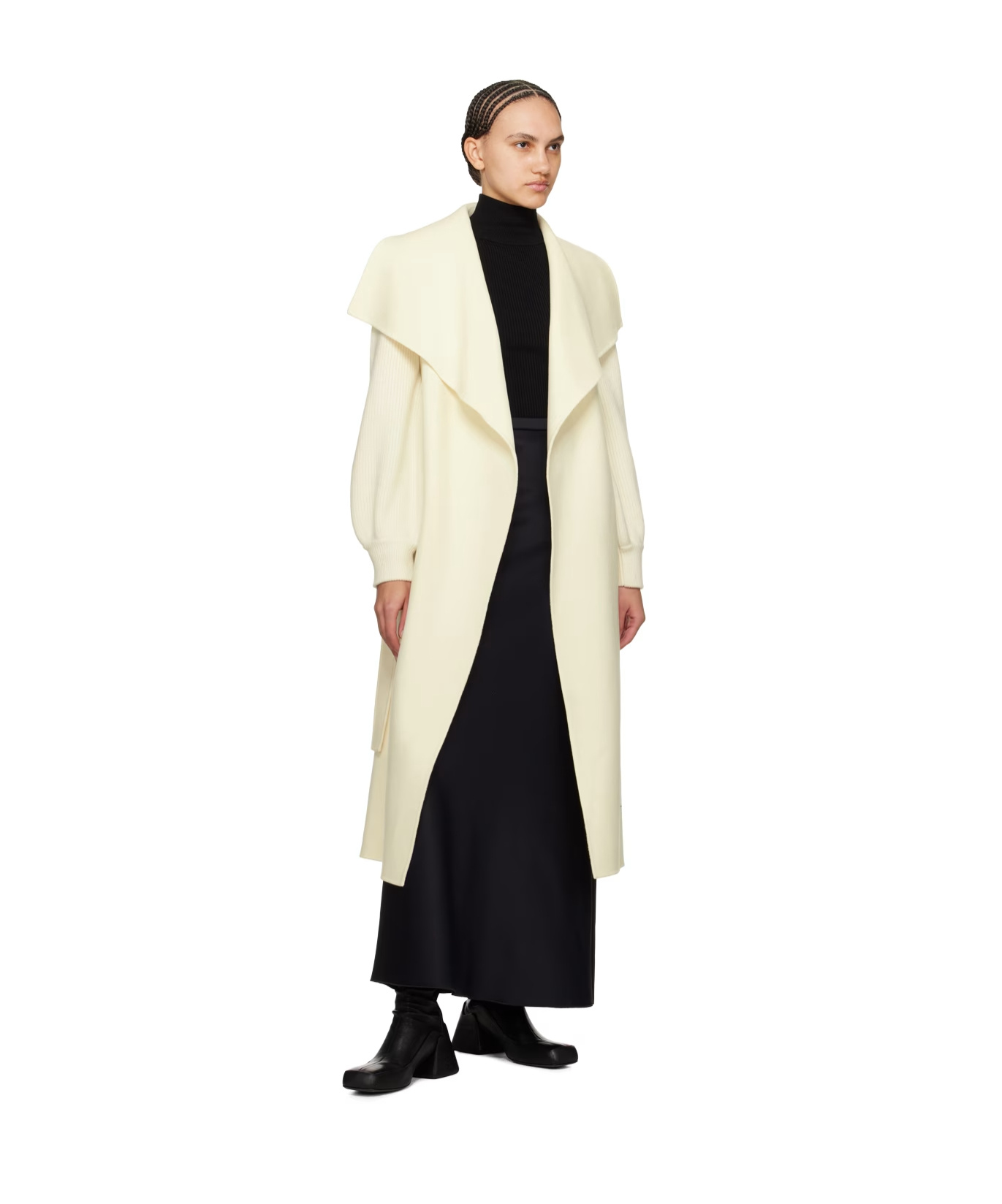 Mackage Mai Wool Belted Wrap Coat In White