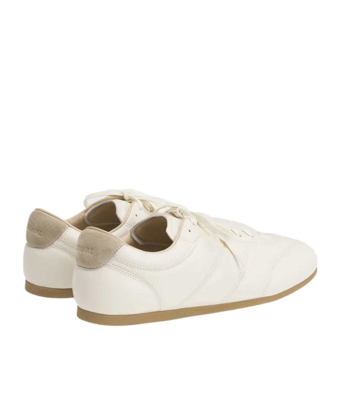Lemaire Milk White Calf Leather Soft Runner Sneakers In White