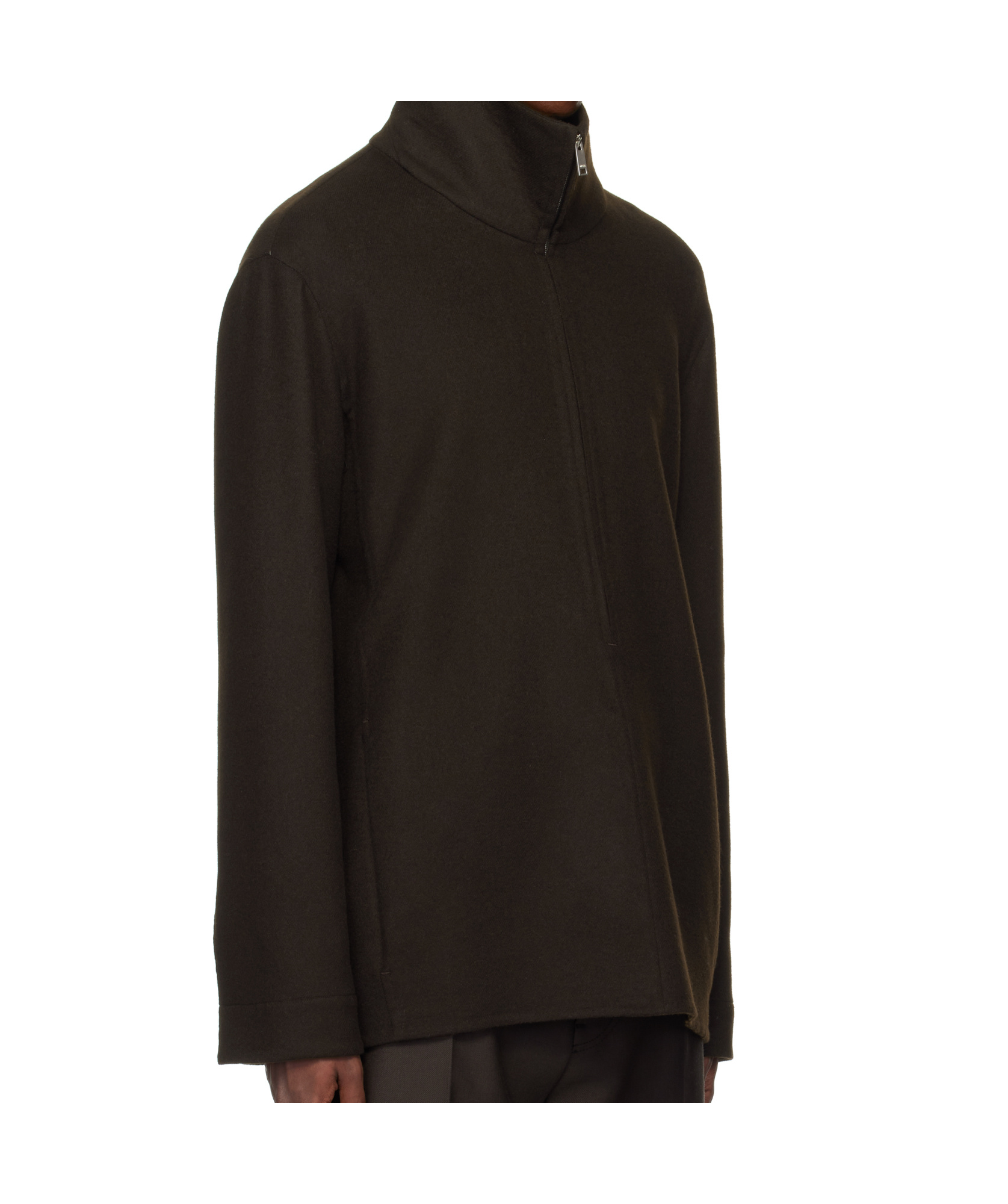 Shop Zegna Long-sleeved Jacket In Black