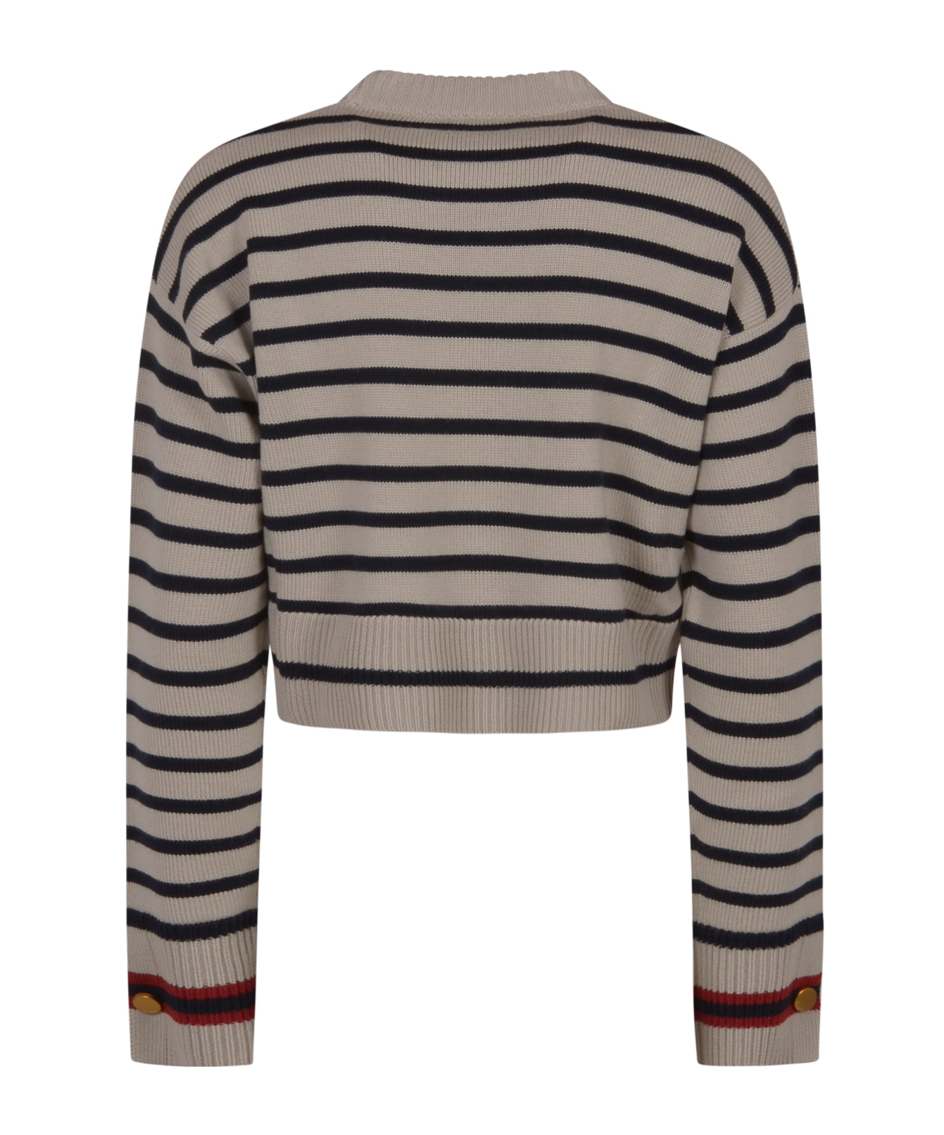 Max Mara Round-neck And Long-sleeved Sweater In Gray