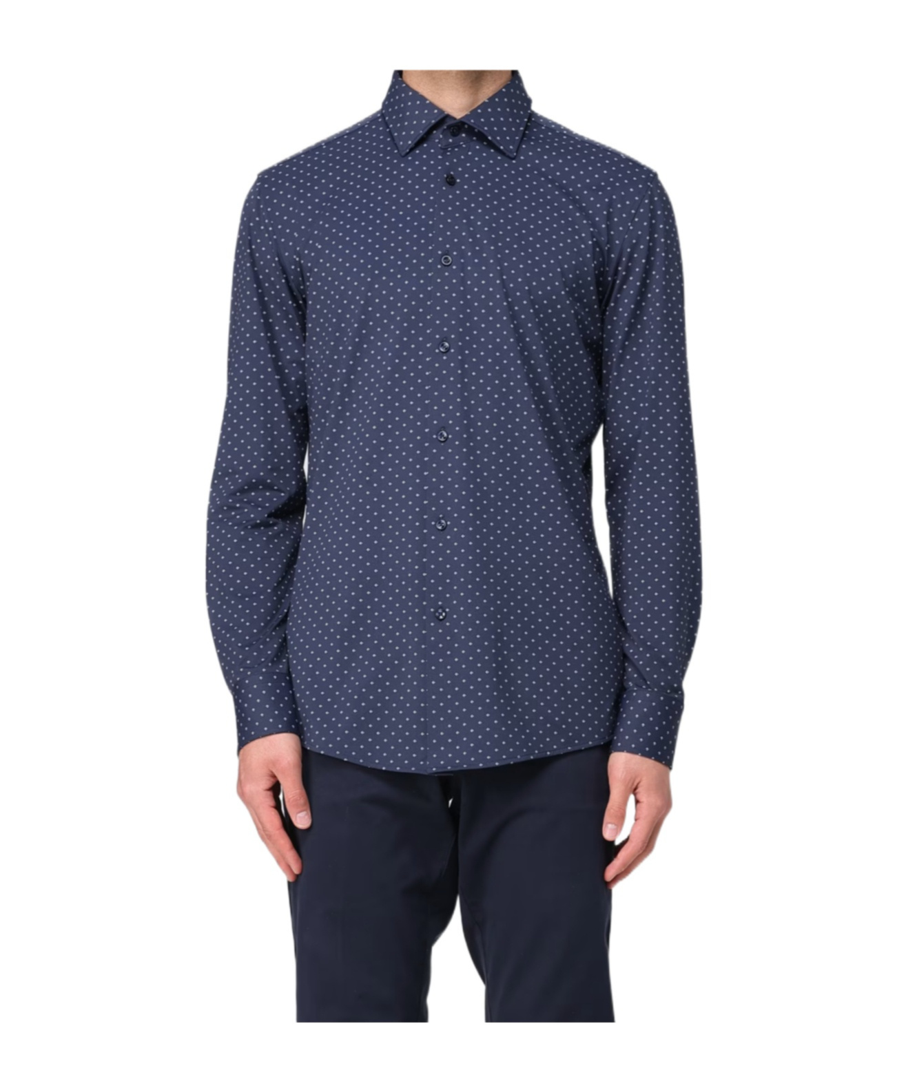 Hugo Boss H-hank-kent Patterned Shirt In Blue