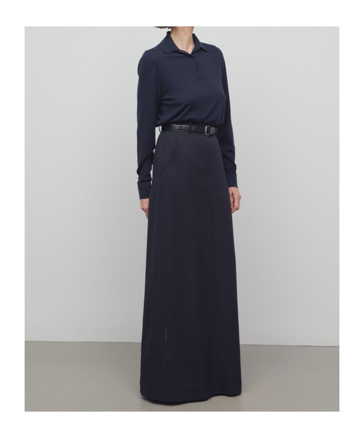 The Row A-line Wool Skirt In Black