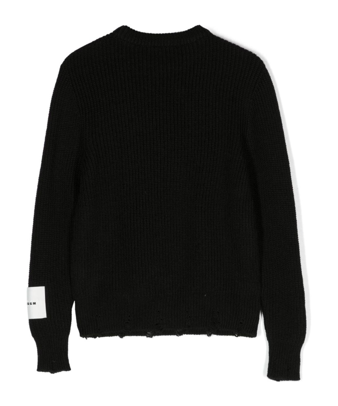 MSGM DISTRESSED-HEM WAFFLE-KNIT JUMPER