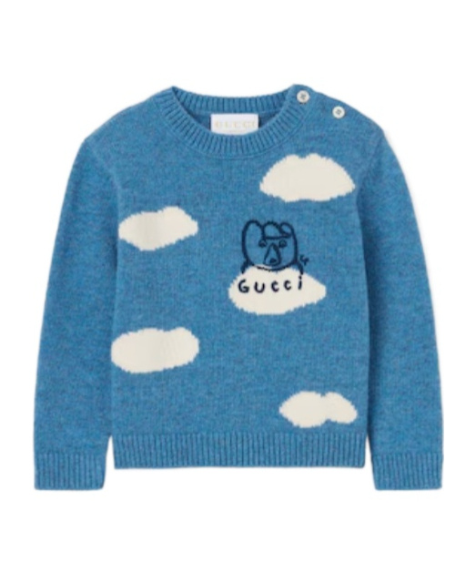 Gucci Baby Wool Sweater With Embroidery In Multi