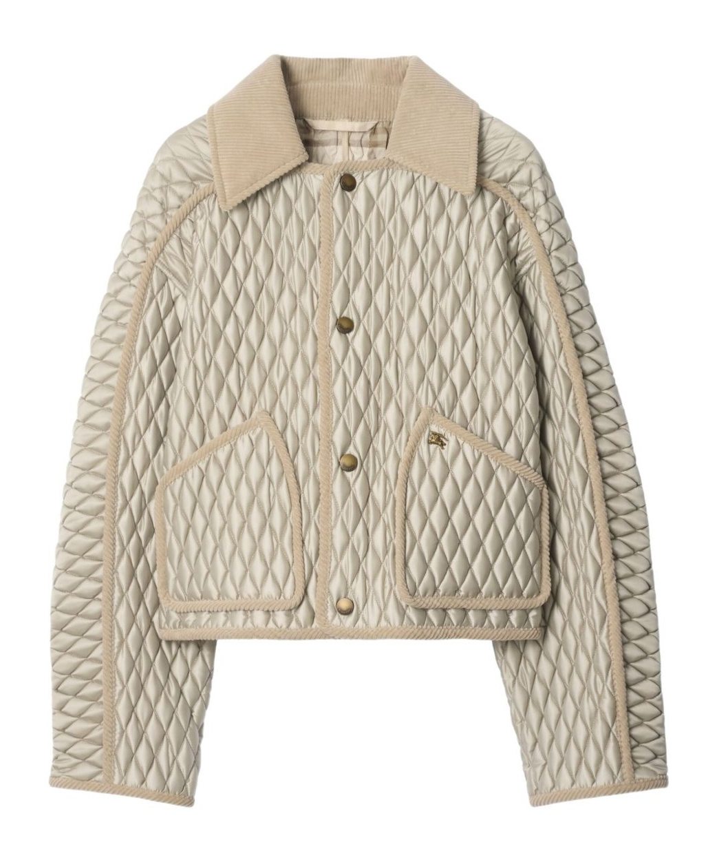 Burberry Floriston Quilted Corduroy-trimmed Jacket In Brown