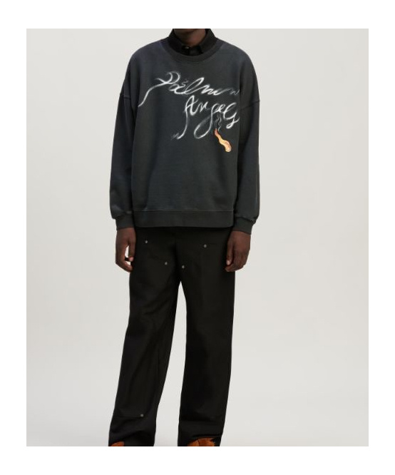 PALM ANGELS PALM ANGELS LOGO PRINTED CREWNECK SWEATSHIRT