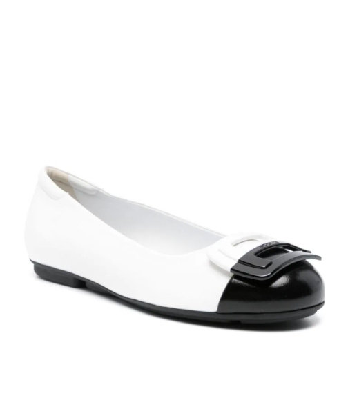 Hogan H661 Leather Ballerina Shoes In White