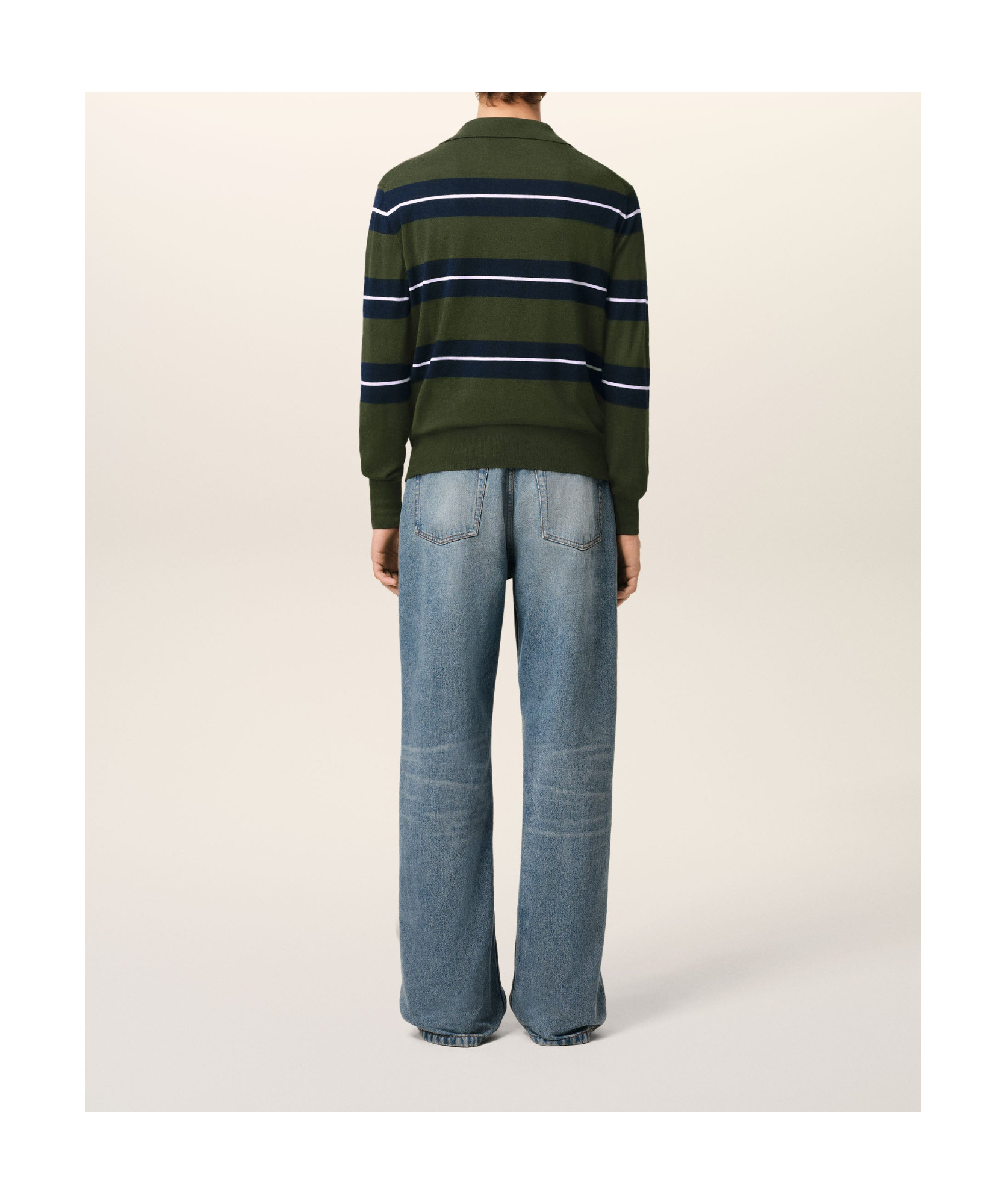 AMI ALEXANDRE MATTIUSSI AMI TONAL STRIPED POLO