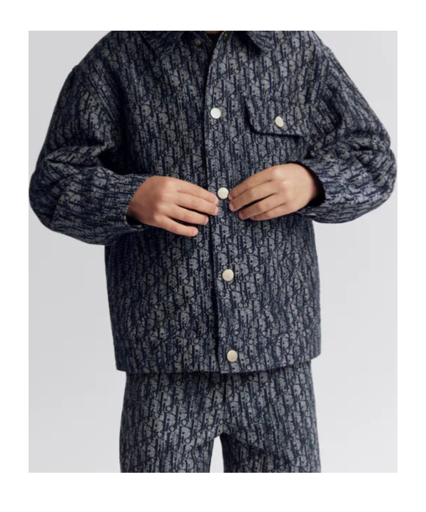 Dior Jacquard Snap Casual Coat In Black