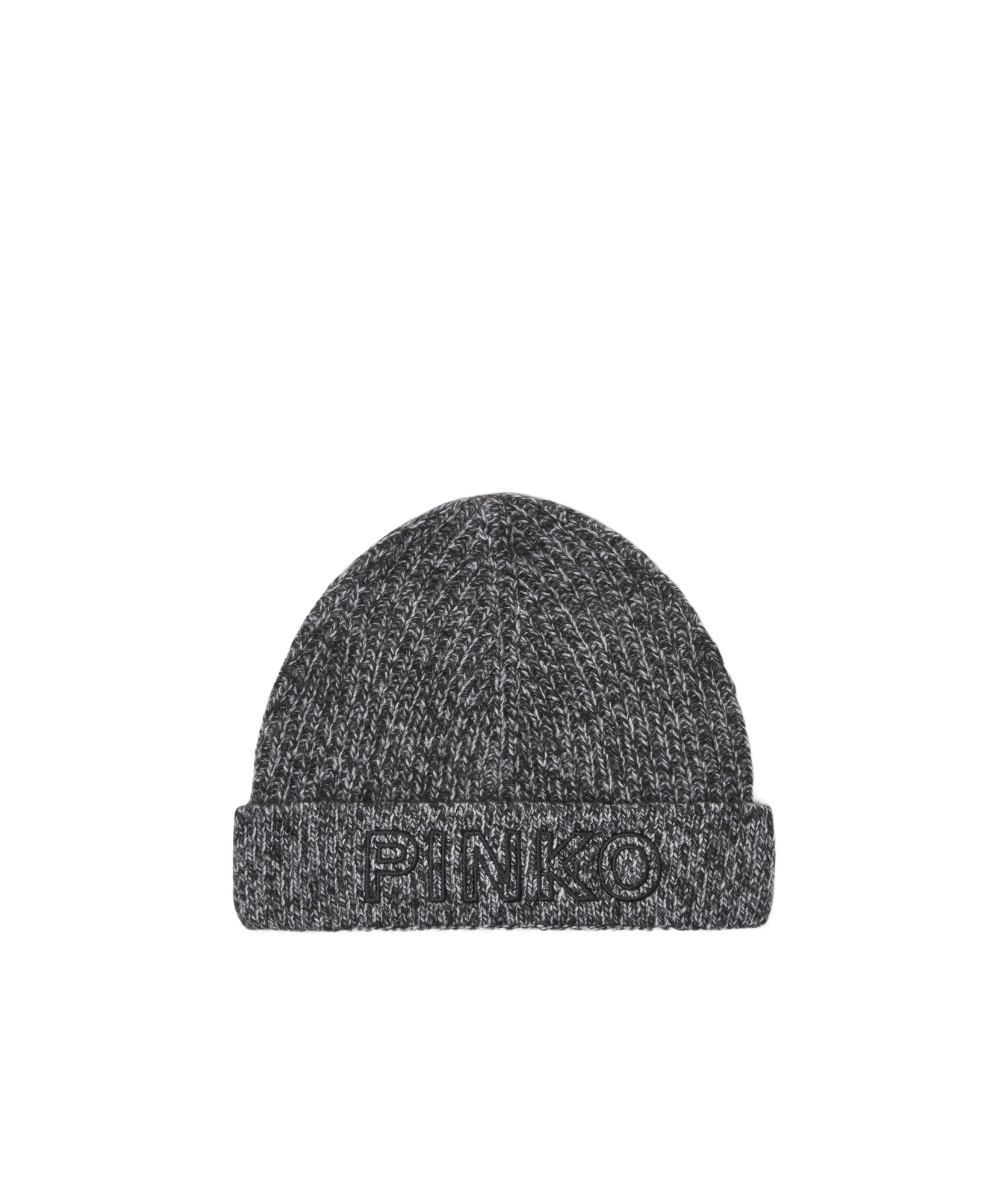 Pinko Embroidered-logo Wool Beanie In Black