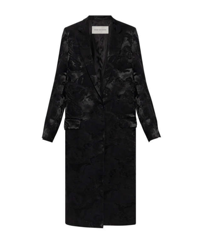 Shop Dries Van Noten Long Sleeve Coat In Black