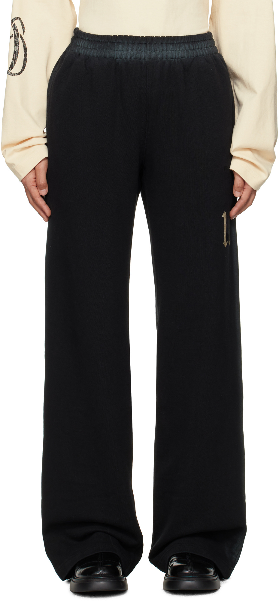 We11 Done Elastic Waist Sweatpants In Black