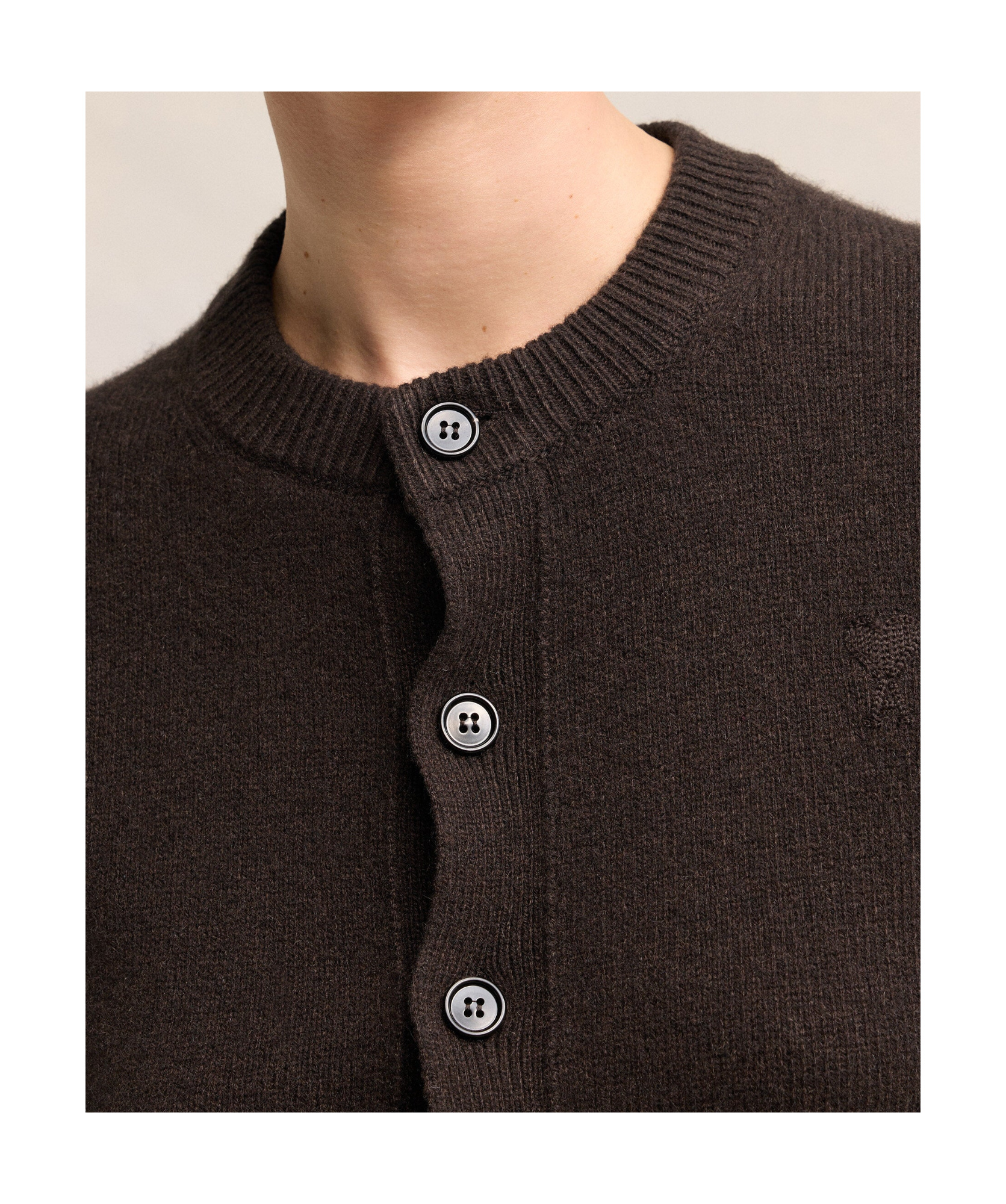 Ami Alexandre Mattiussi Paris De Coeur Logo Embroidered Knit Cardigan In Black