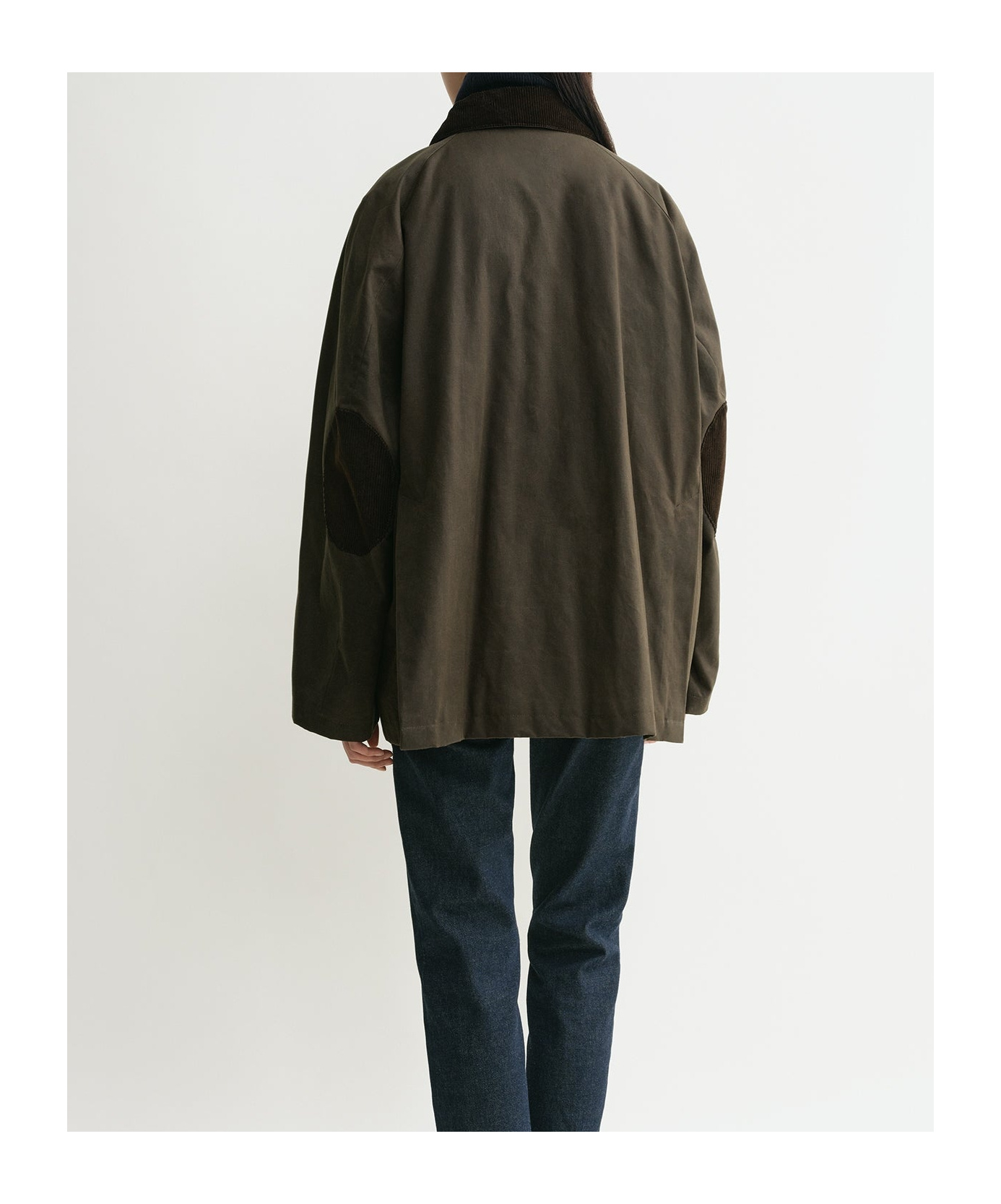 Totême Womens Green Collared Waxed Cotton Jacket 10 In Black