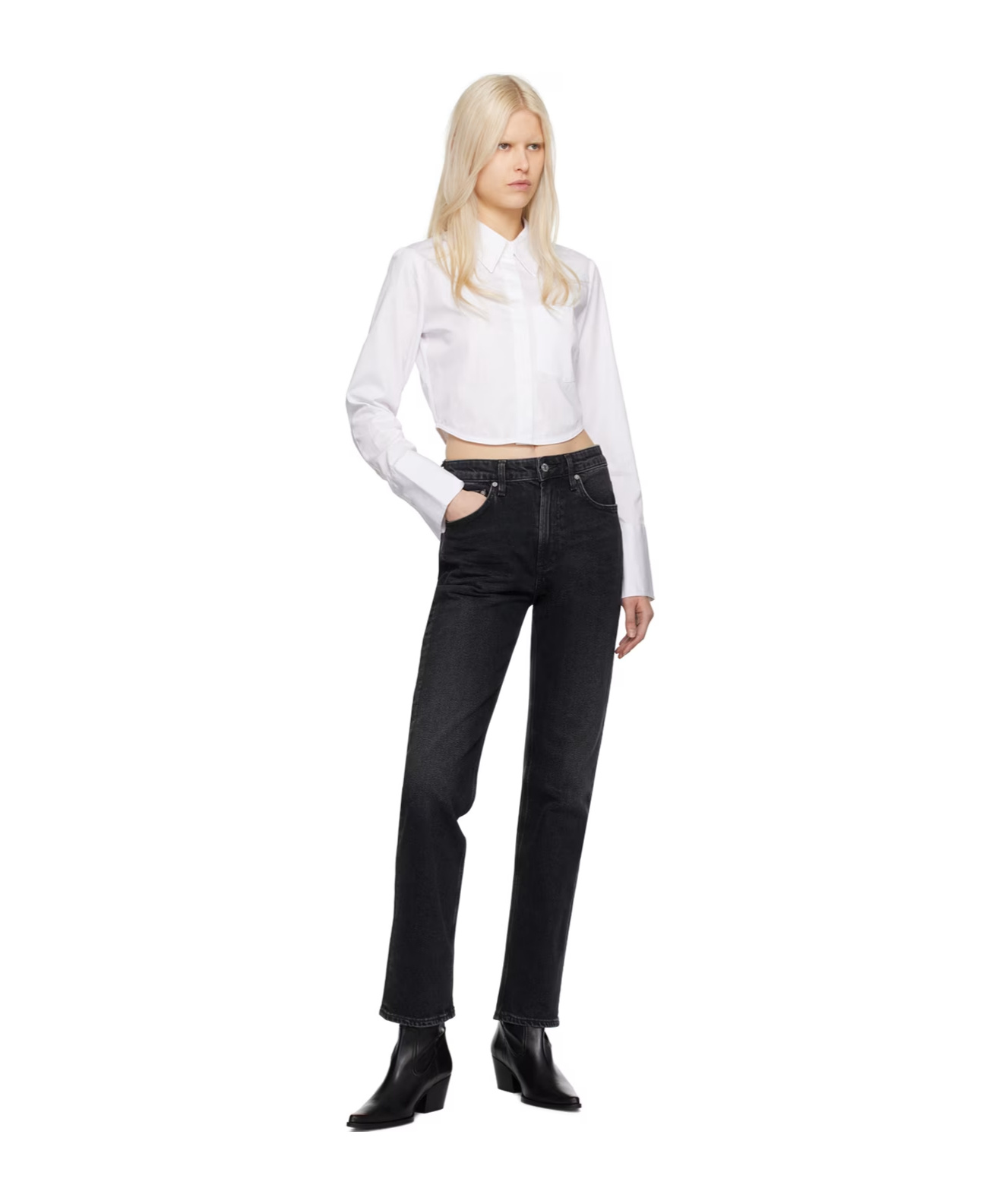 Citizens Of Humanity Bea Cropped Shirt In White