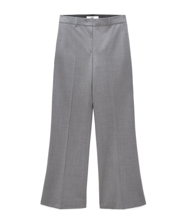 Msgm Straight-leg Wool Trousers In Gray