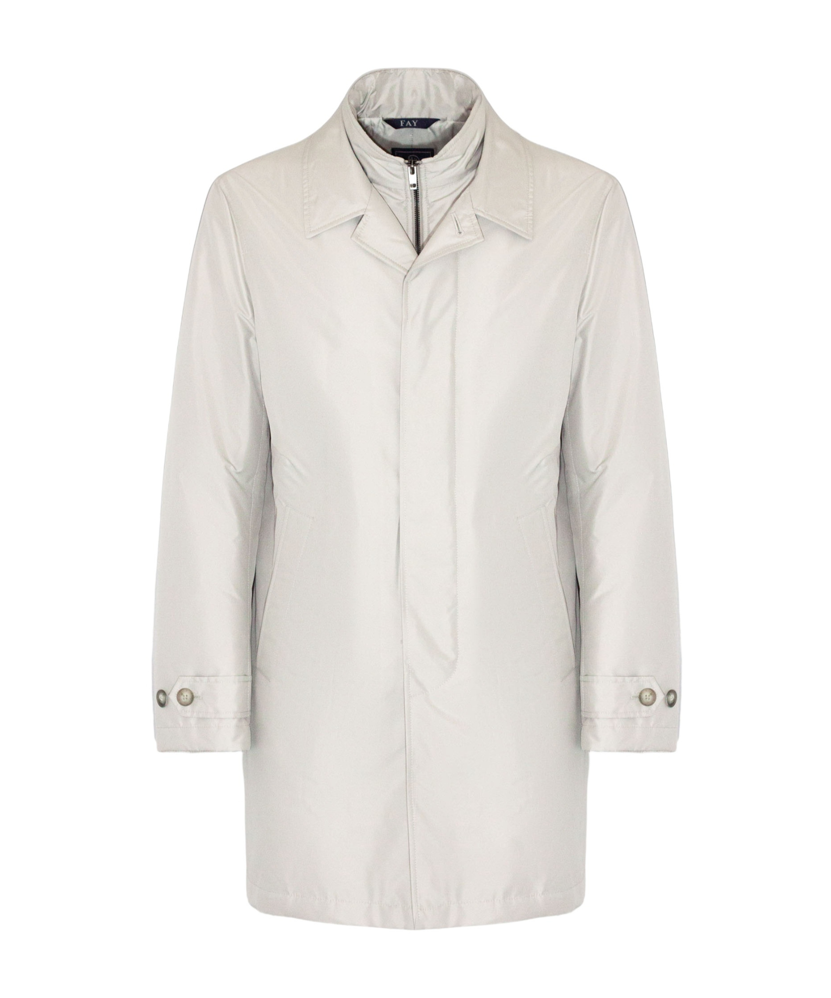 Fay Long-sleeved Coat In White