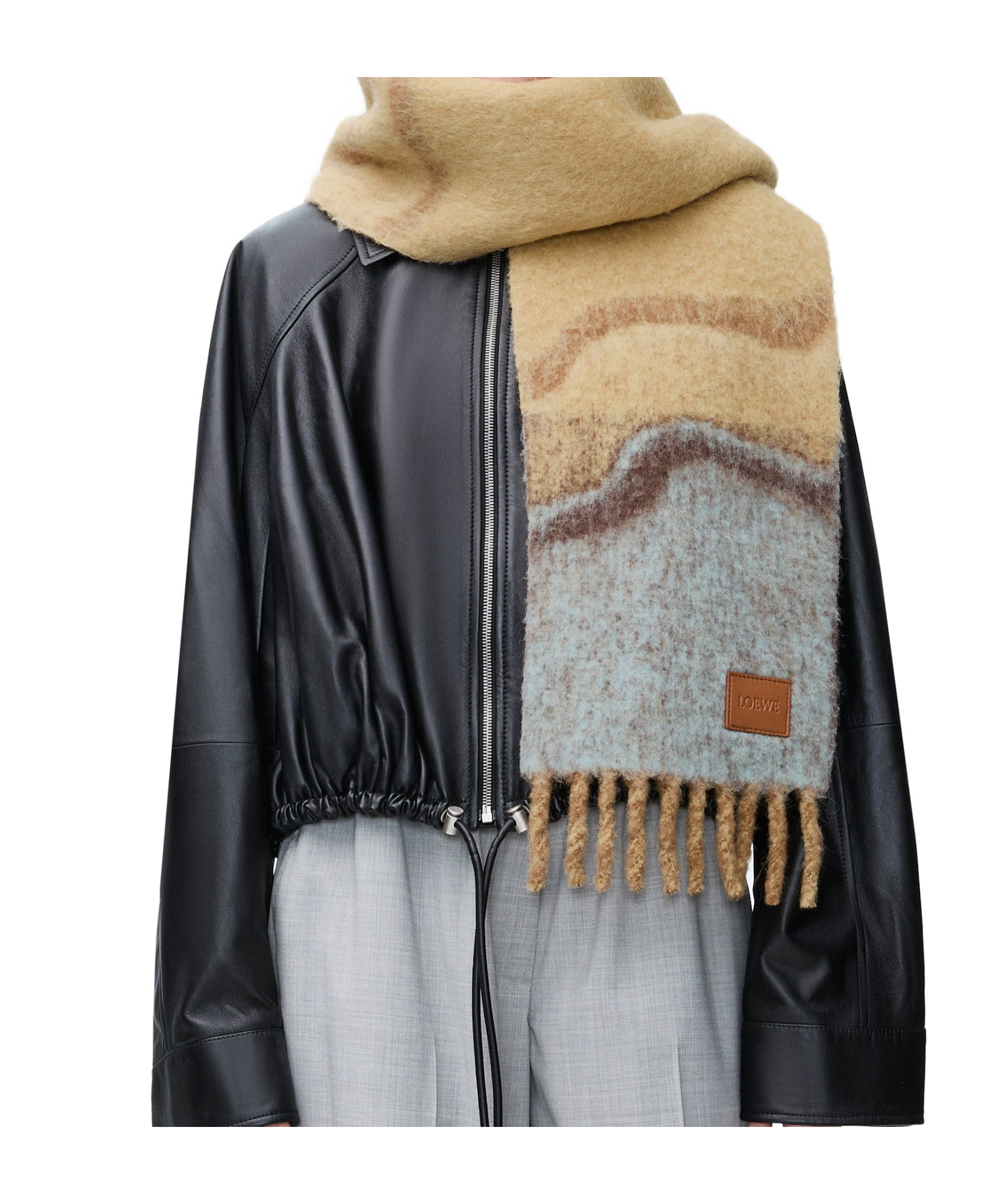 Loewe Mohair And Alpaca Scarf In Nude