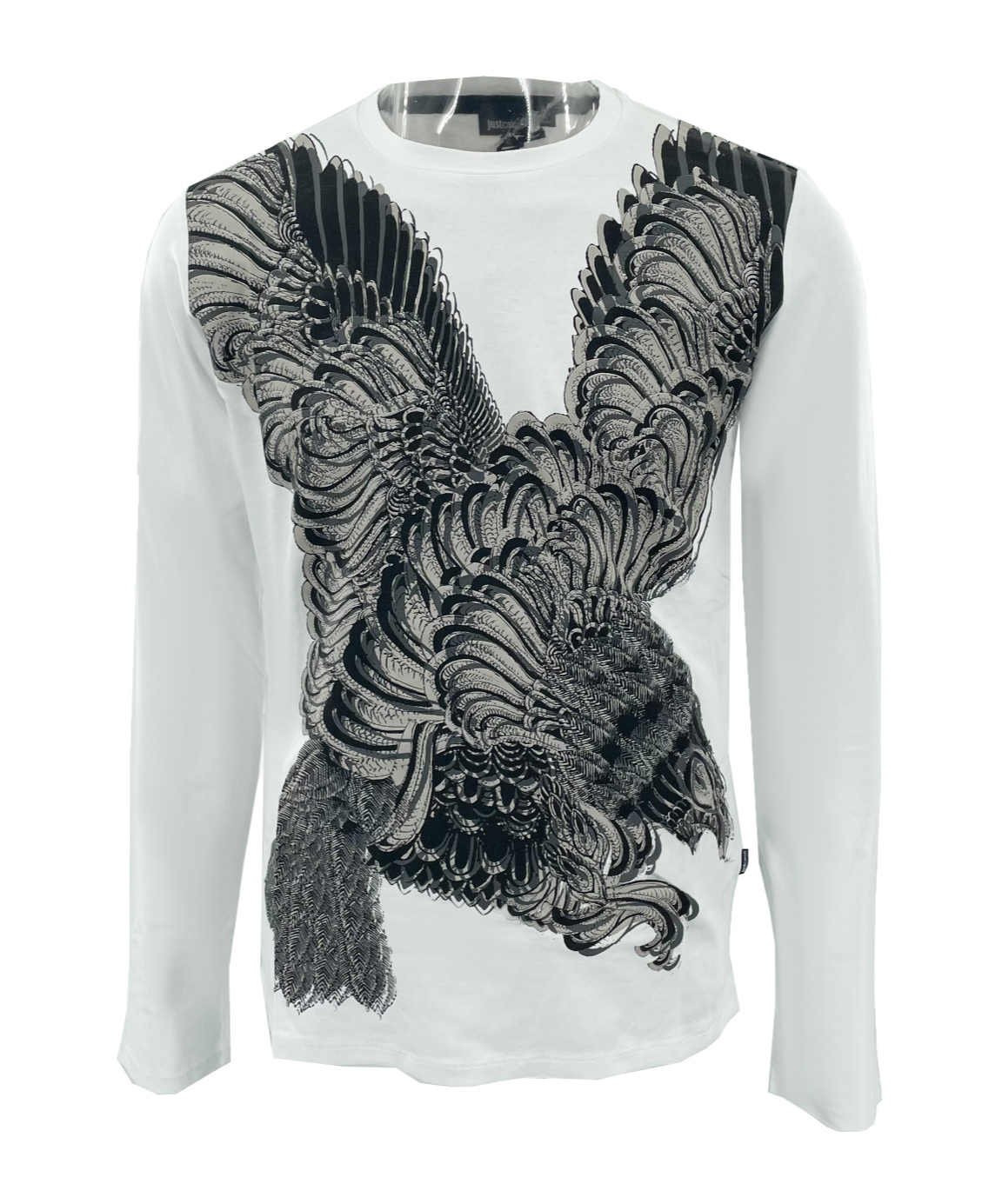 Just Cavalli Pattern Printed Long-sleeved T-shirt In White