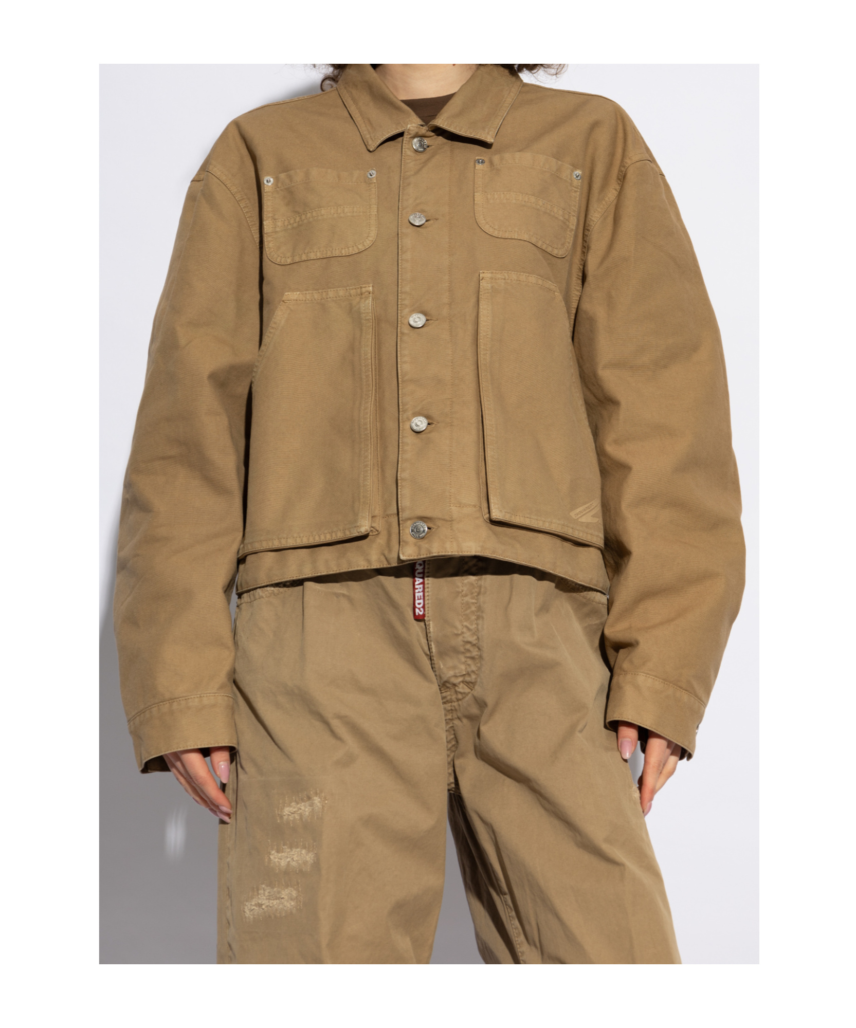 Shop Dsquared2 Cotton Jacket In Brown