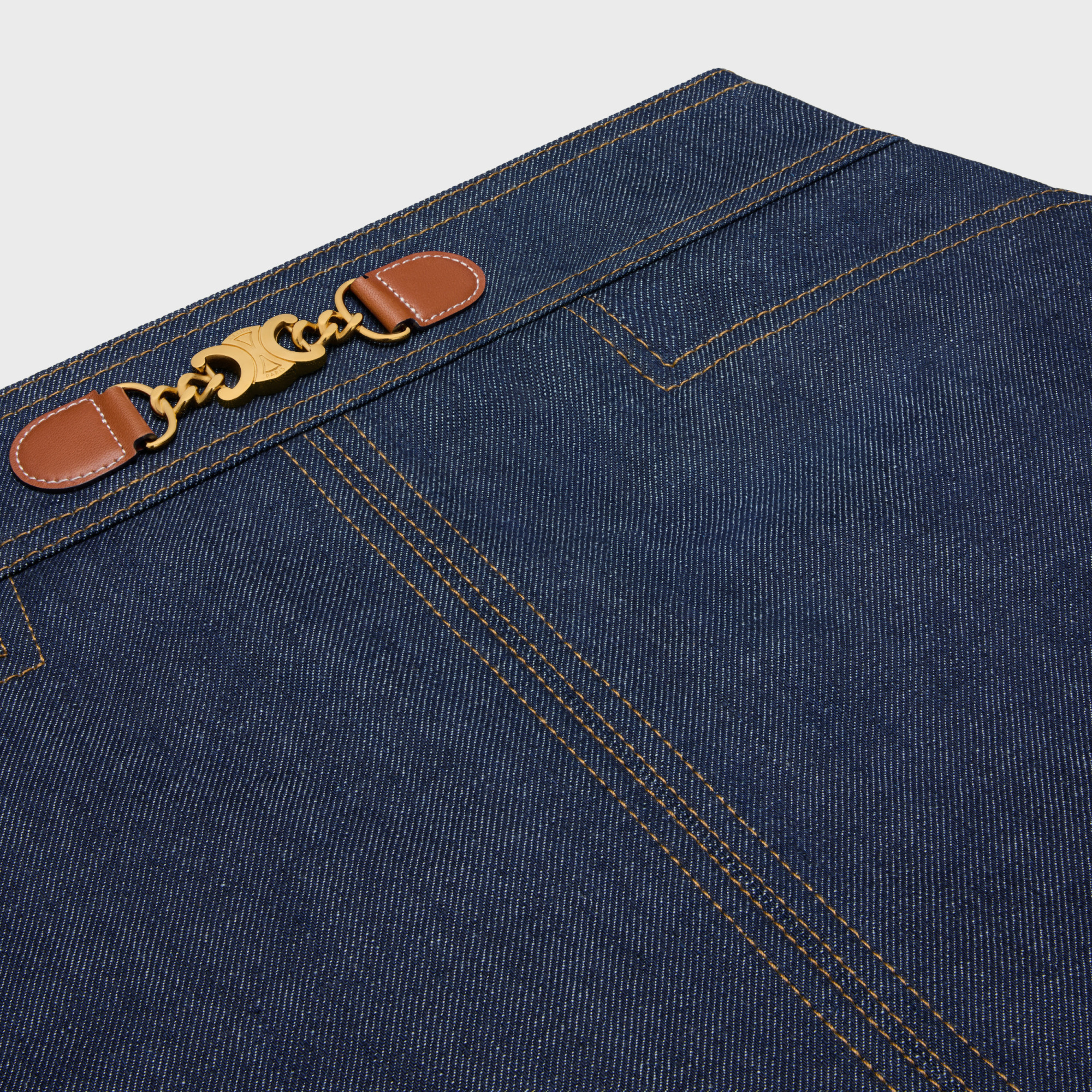 Celine Denim Mini Skirt In Blue