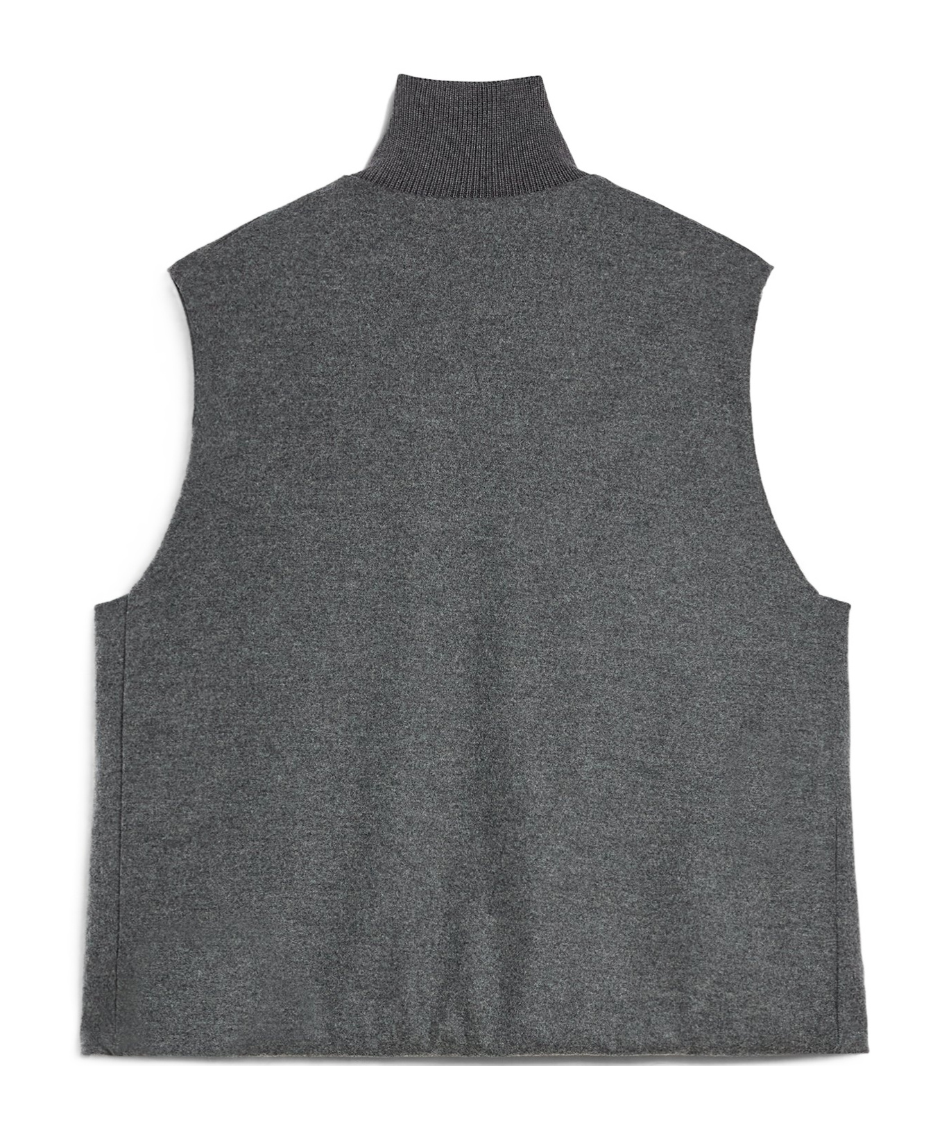 Jil Sander Sleeveless Wool Jacket With High Ribbed Collar In Gray