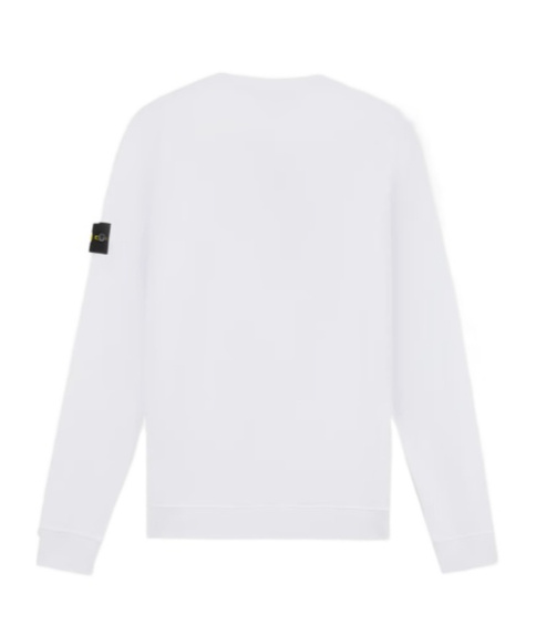 Stone Island Regular-fit Crewneck Sweatshirt With Elasticated Cuffs In White
