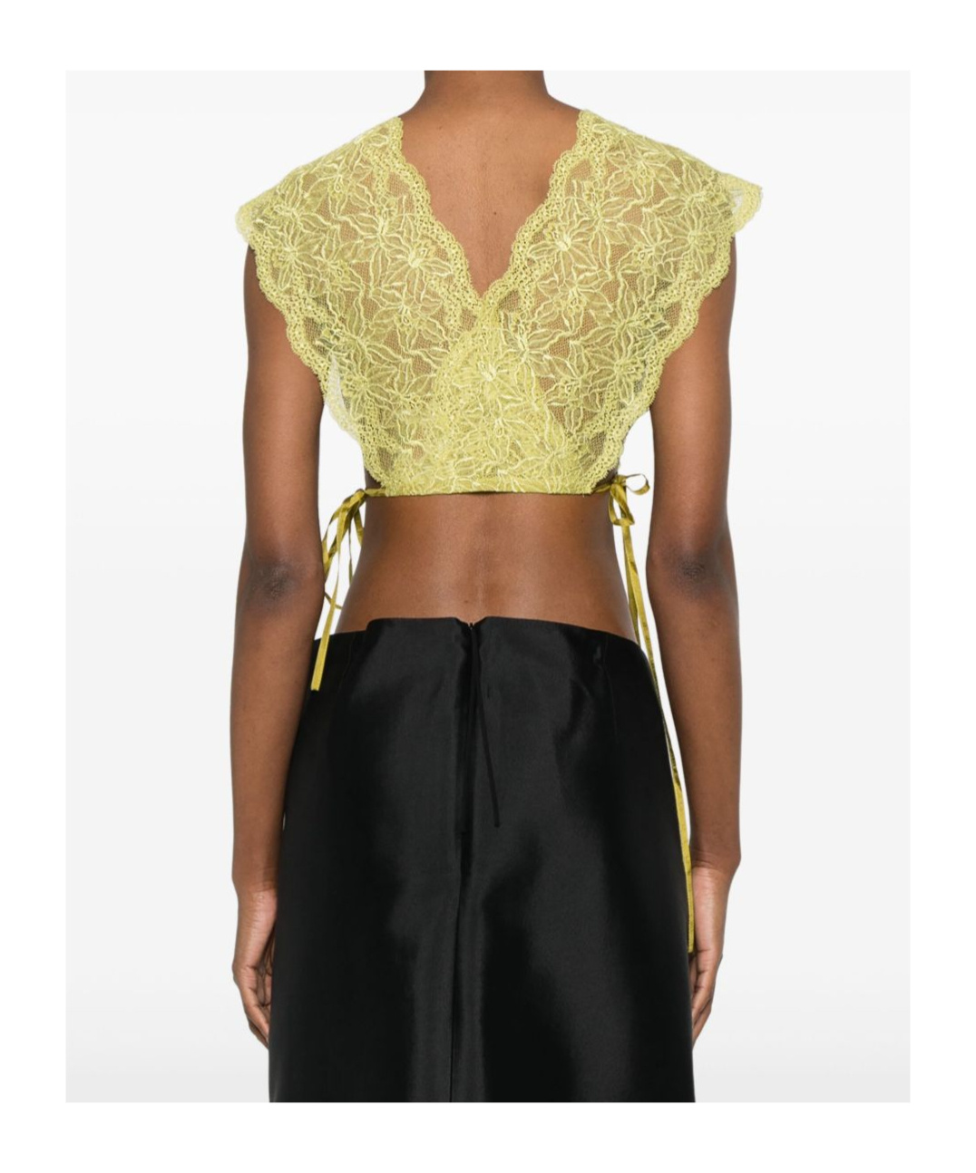Dries Van Noten Green Lace Crop Top