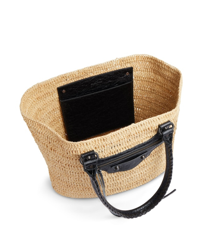 Balenciaga Women Raffia Medium Le City Shopping Bag In Brown