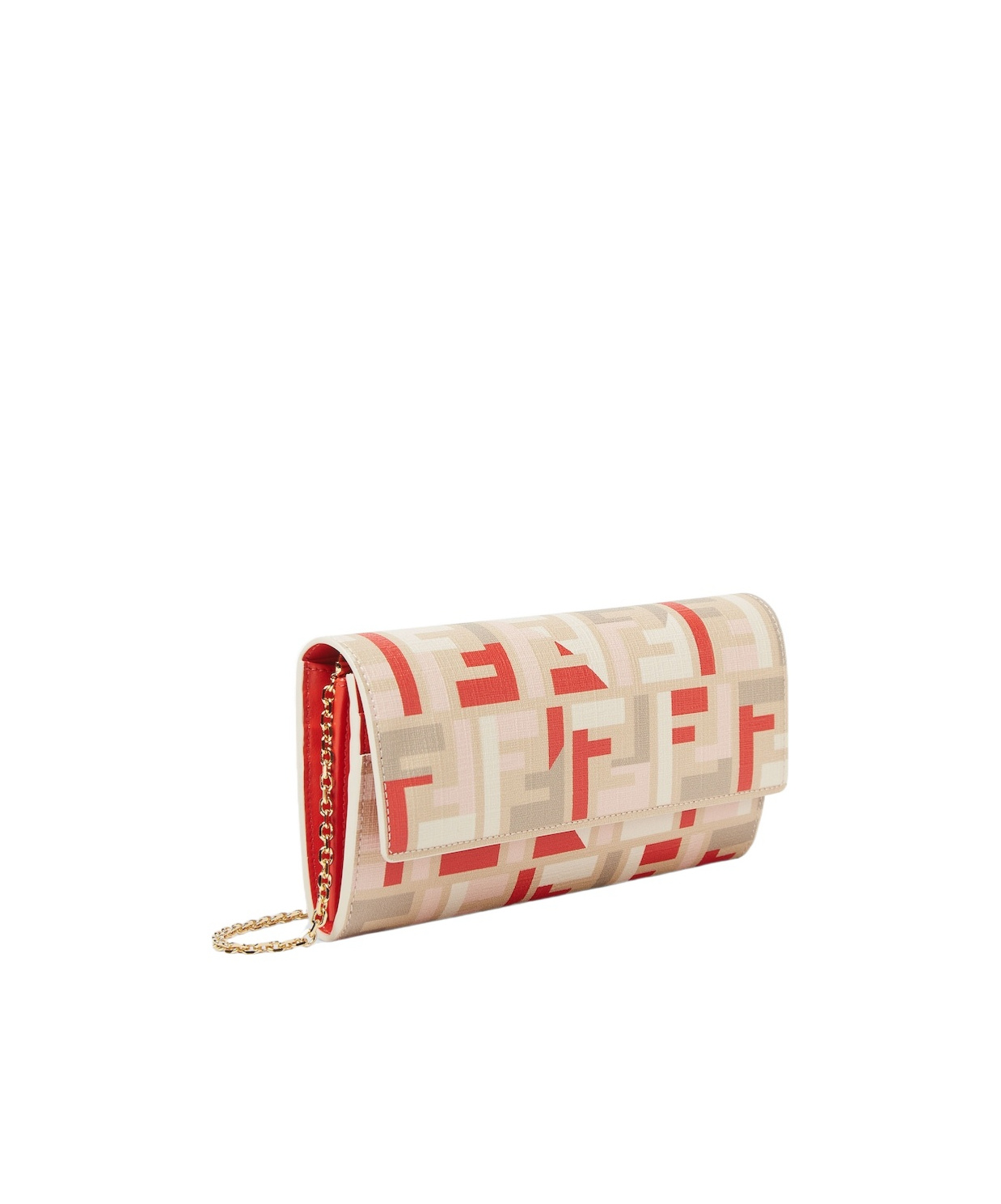 Fendi Pouch With Chain In Multicolour Ff Fabric