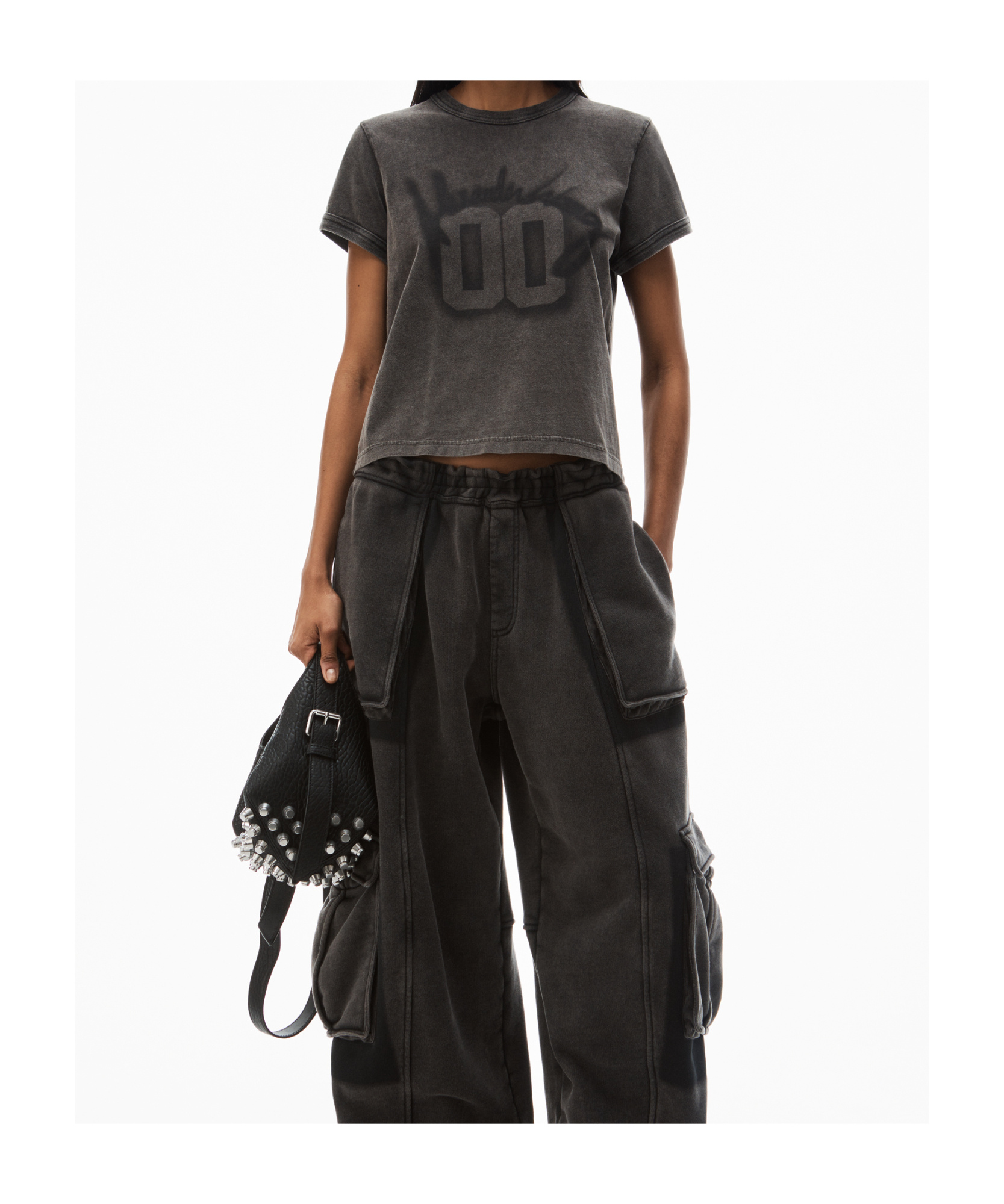 Alexander Wang Embroidered T-shirt Graphic Print In Black