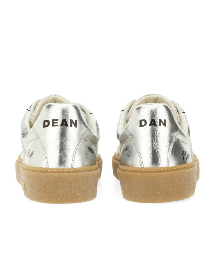Dsquared2 Rider Metallic Leather Sneakers In White