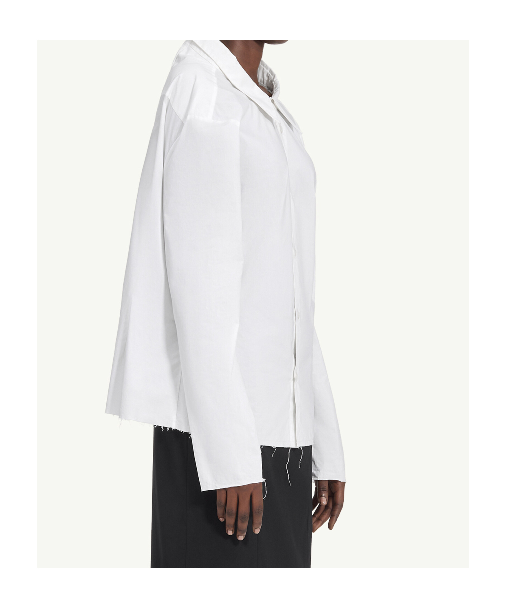 Mm6 Maison Margiela Boxy White Shirt With Avant-garde Extended Panel In White