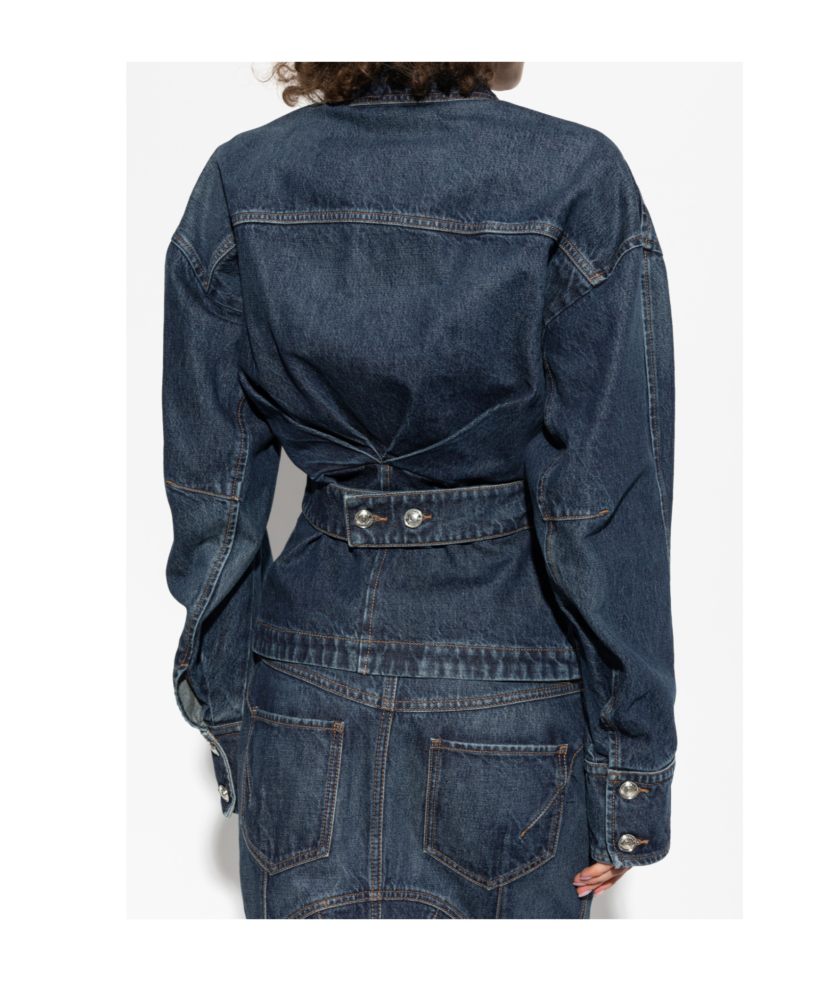 Sportmax 'threaded' Waistband Chest Pockets Long Sleeves Jacket In Blue