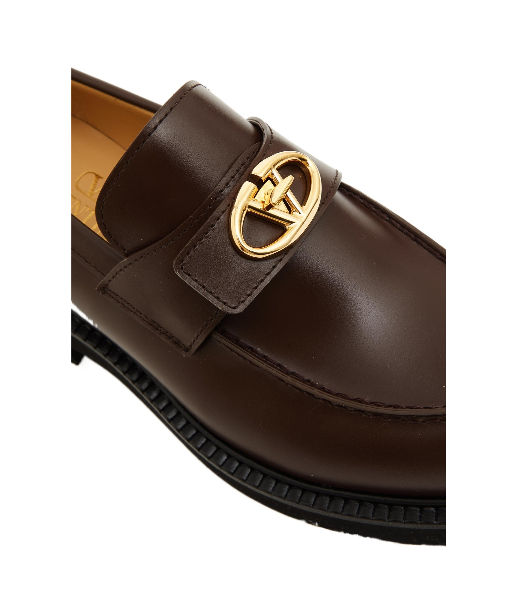 Valentino Vlogo Locker Leather Loafers In Black