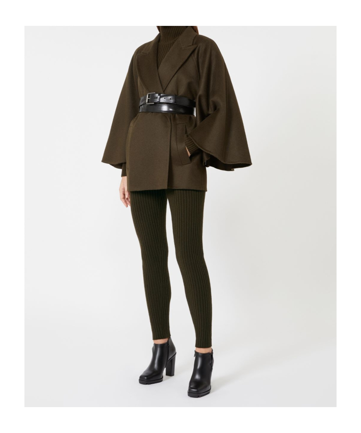 Max Mara Elastic Waist Leggings In Green