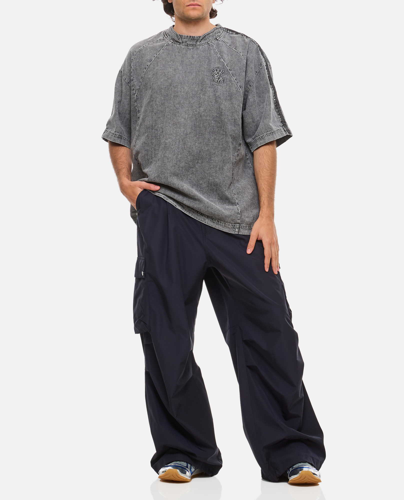 Wooyoungmi Pleated-front Cargo Trousers In Black