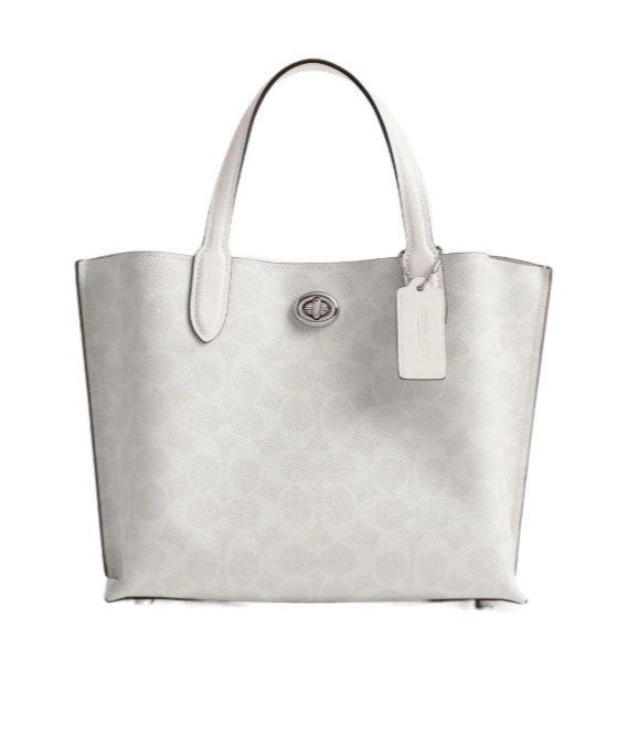 Coach Willow Tote 24 In Signature Canvas In White