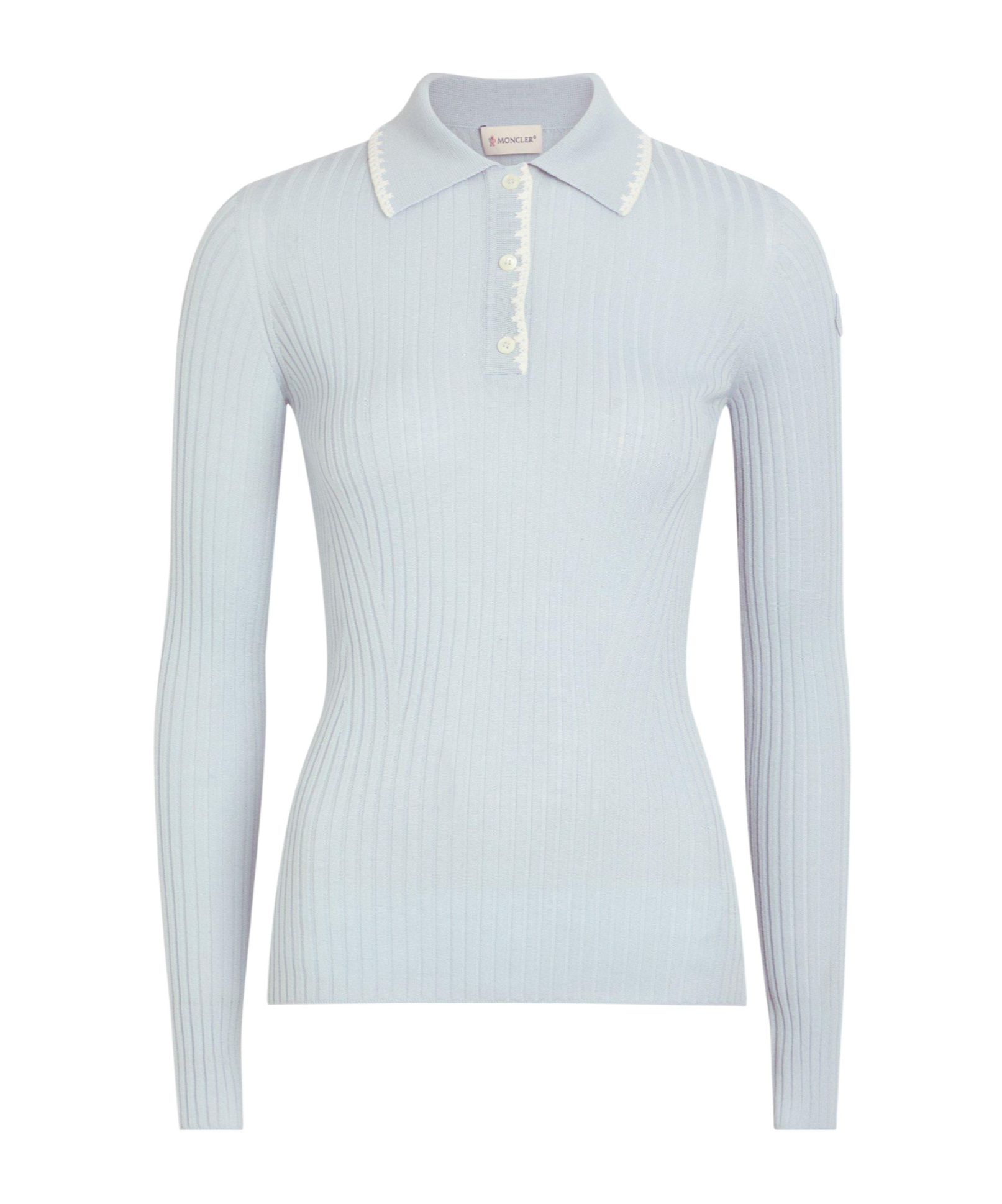 Moncler Long-sleeve Polo Shirt In Blue