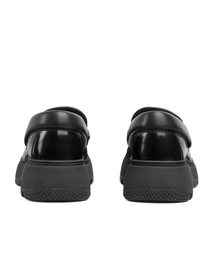 Gucci Men's Lug Sole Loafer With Horsebit In Black