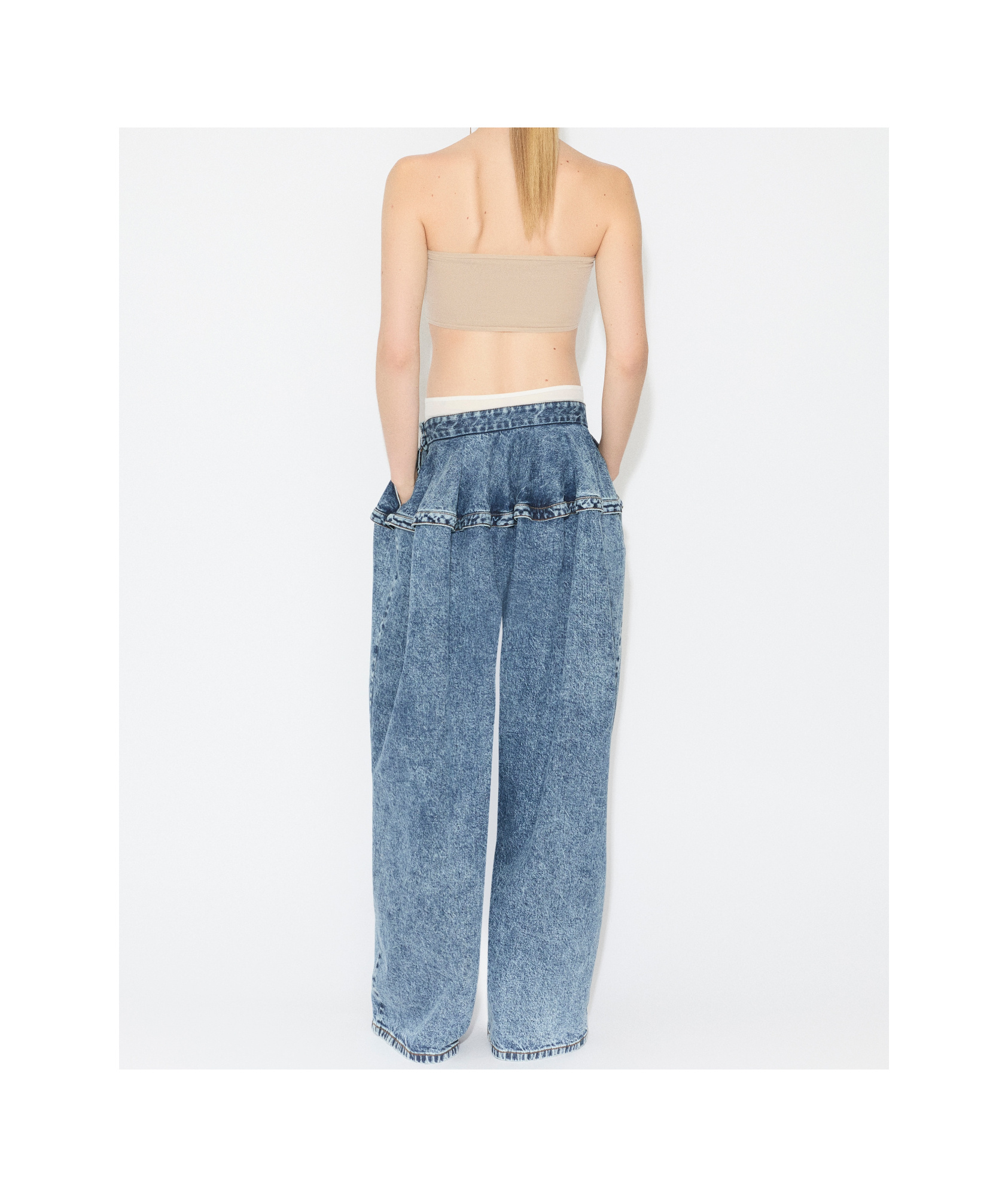Alaïa Denim Trousers In Blue