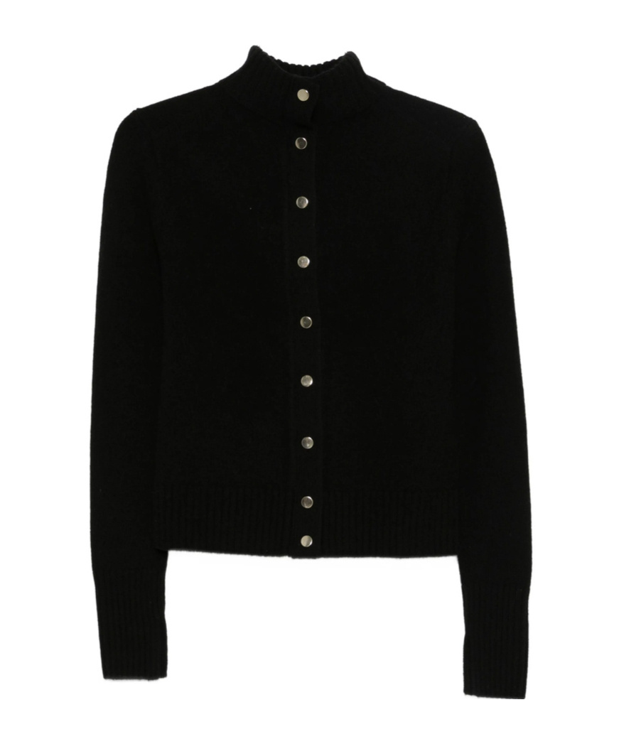 Carven Long-sleeved Knitted Cardigan In Blue