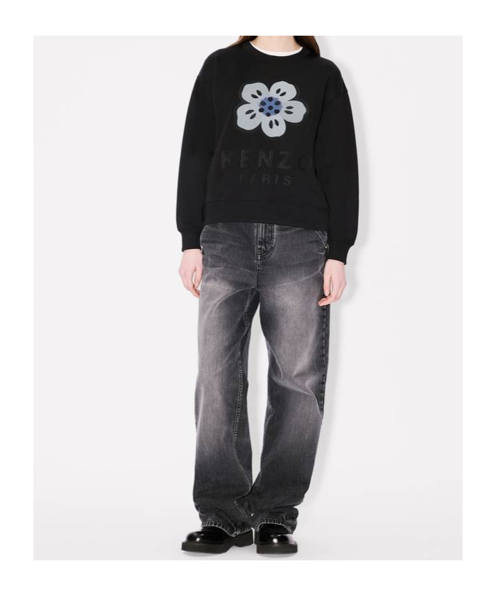 Kenzo 'boke Flower' Embroidered Sweatshirt In Cotton In Black