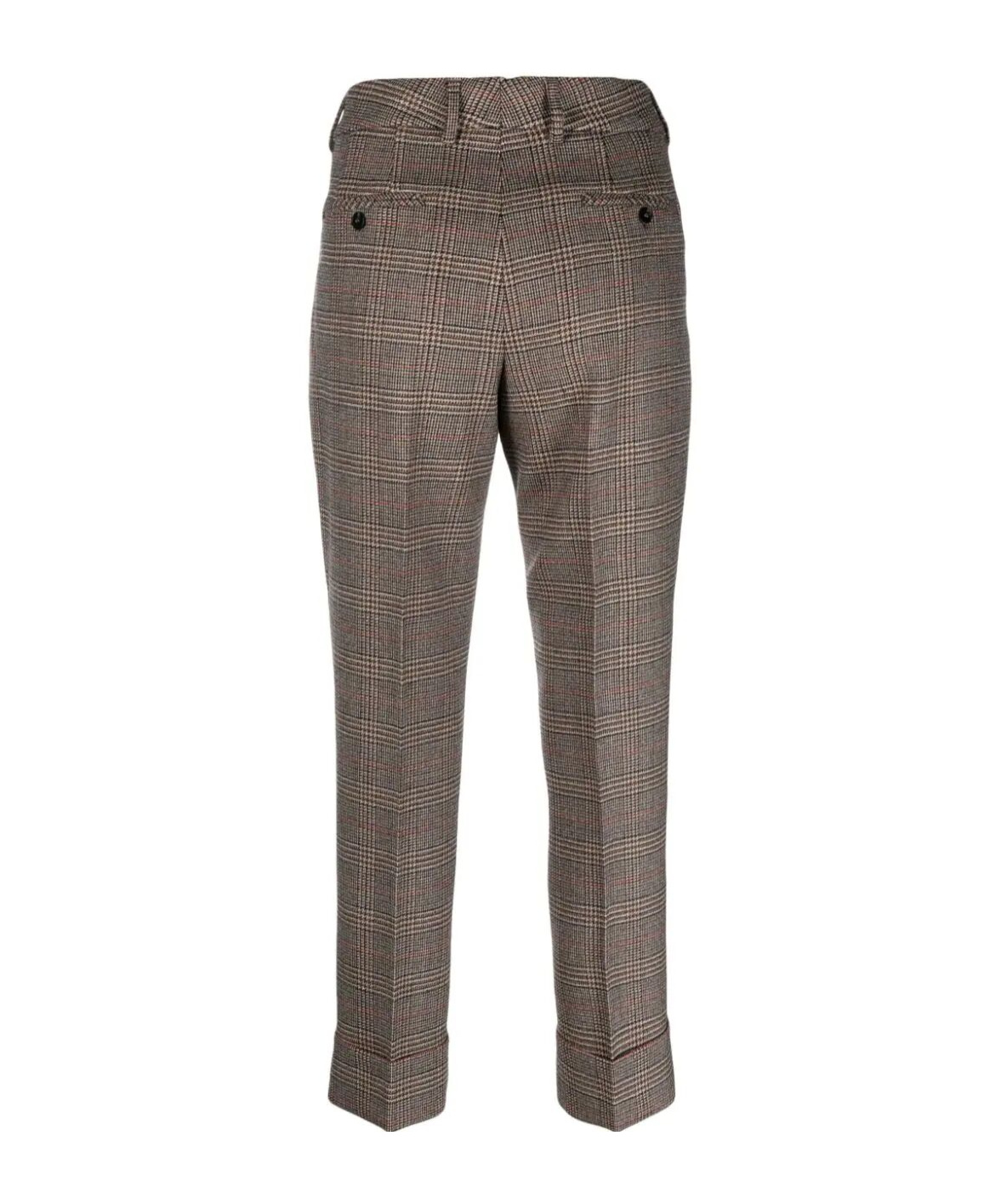 Incotex Plaid-check Tailored Trousers In Gray