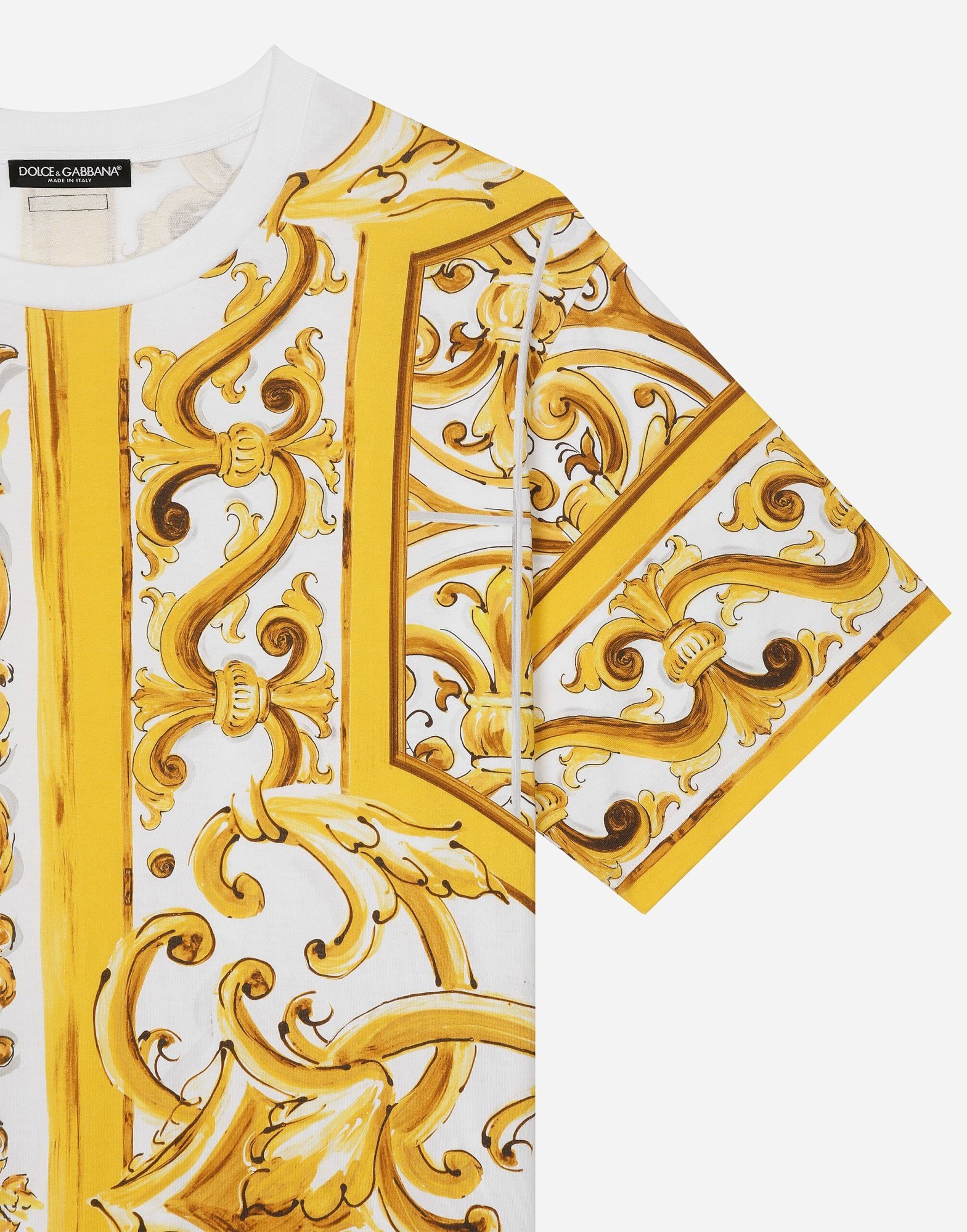 DOLCE & GABBANA MAJOLICA-PRINT COTTON T-SHIRT