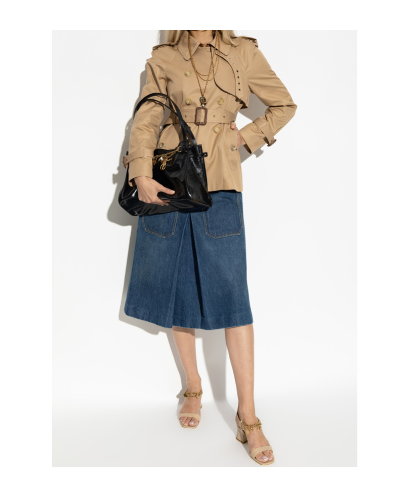 Chloé Cotton Gabardine Short Trench Coat In Brown