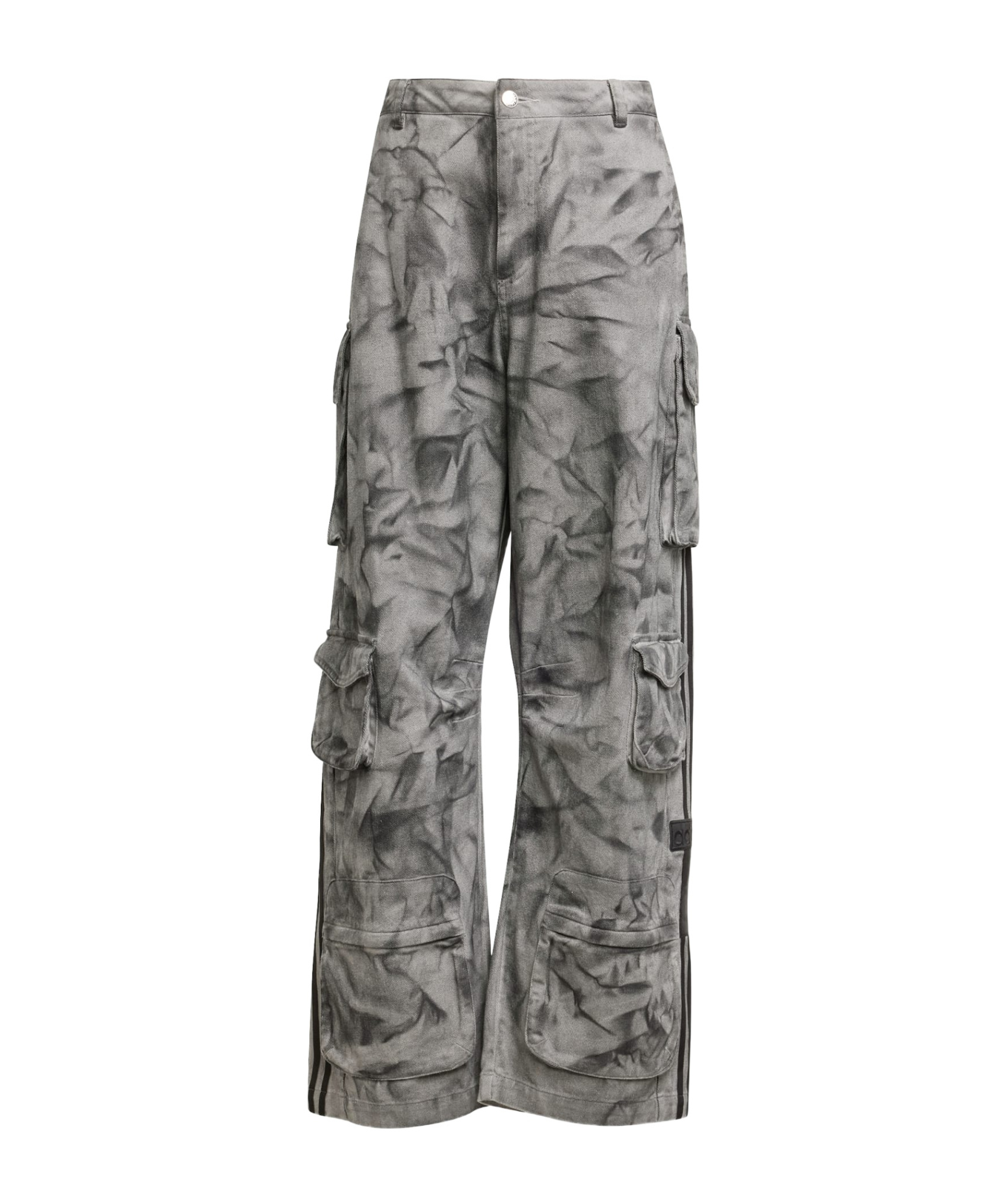 Shop Adidas Originals Camouflage-print Cargo Trousers In Gray