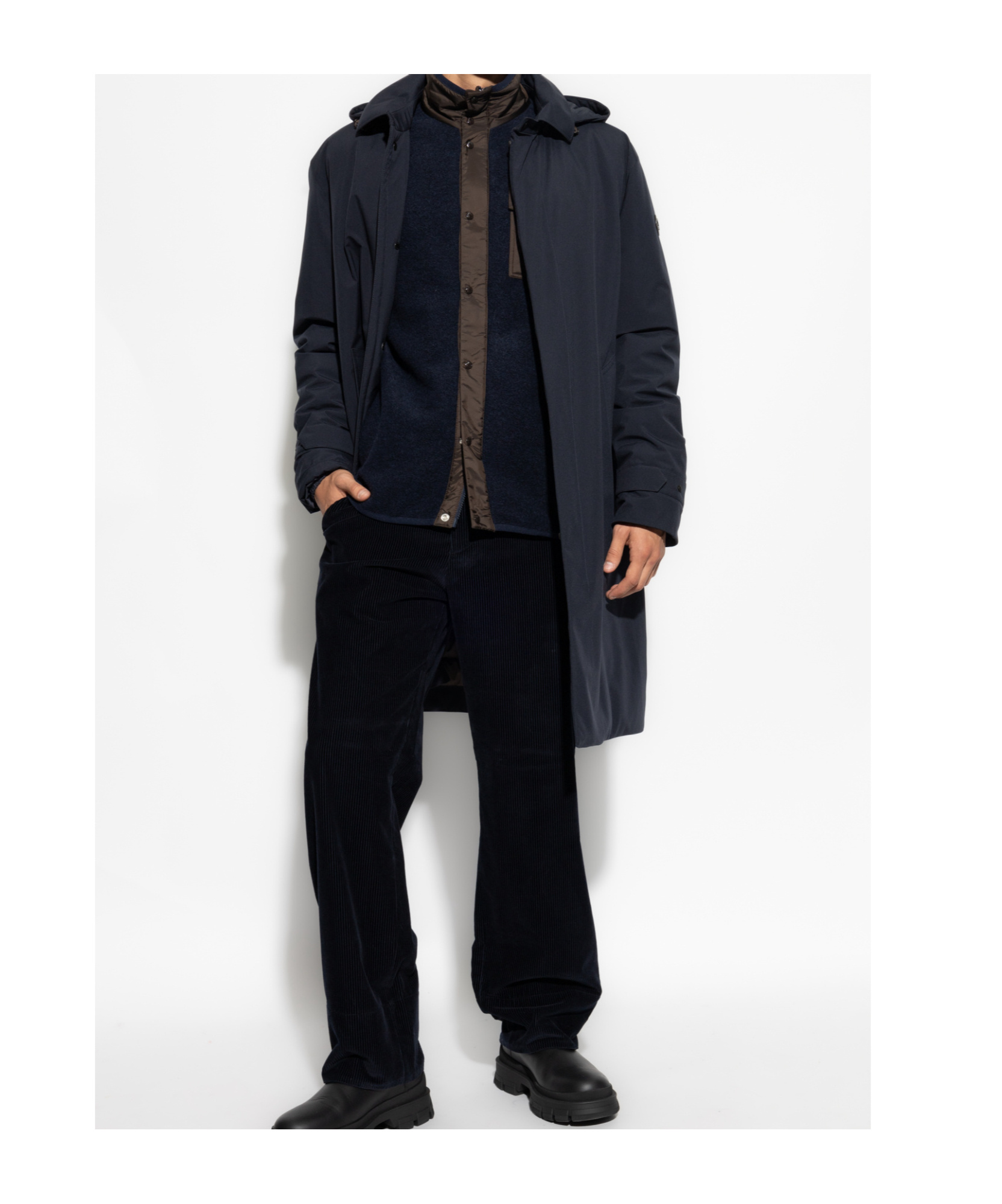Moncler Larezila Hood Long Parka Jacket In Black