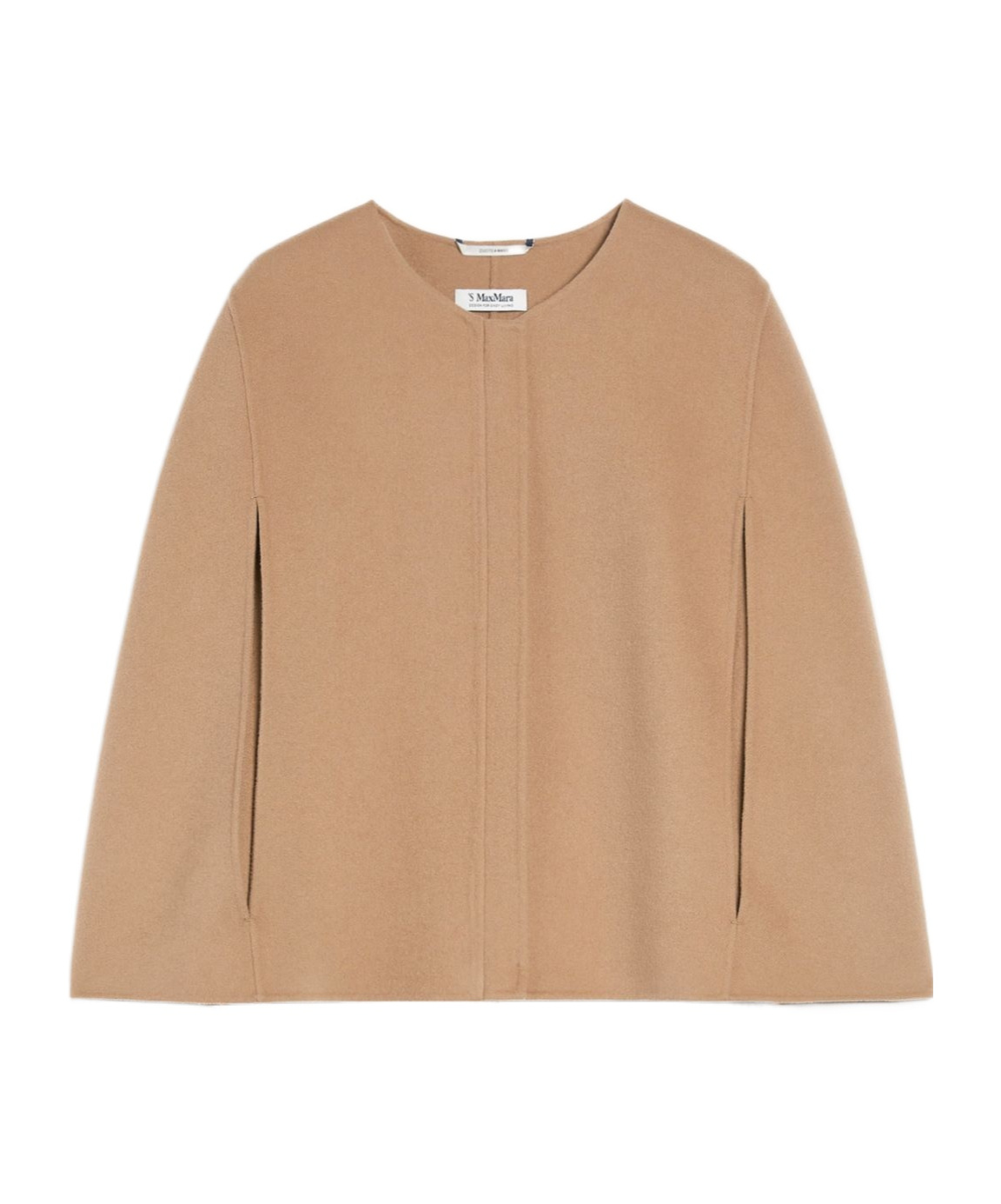 Max Mara Wool Draped Cloak In Nude